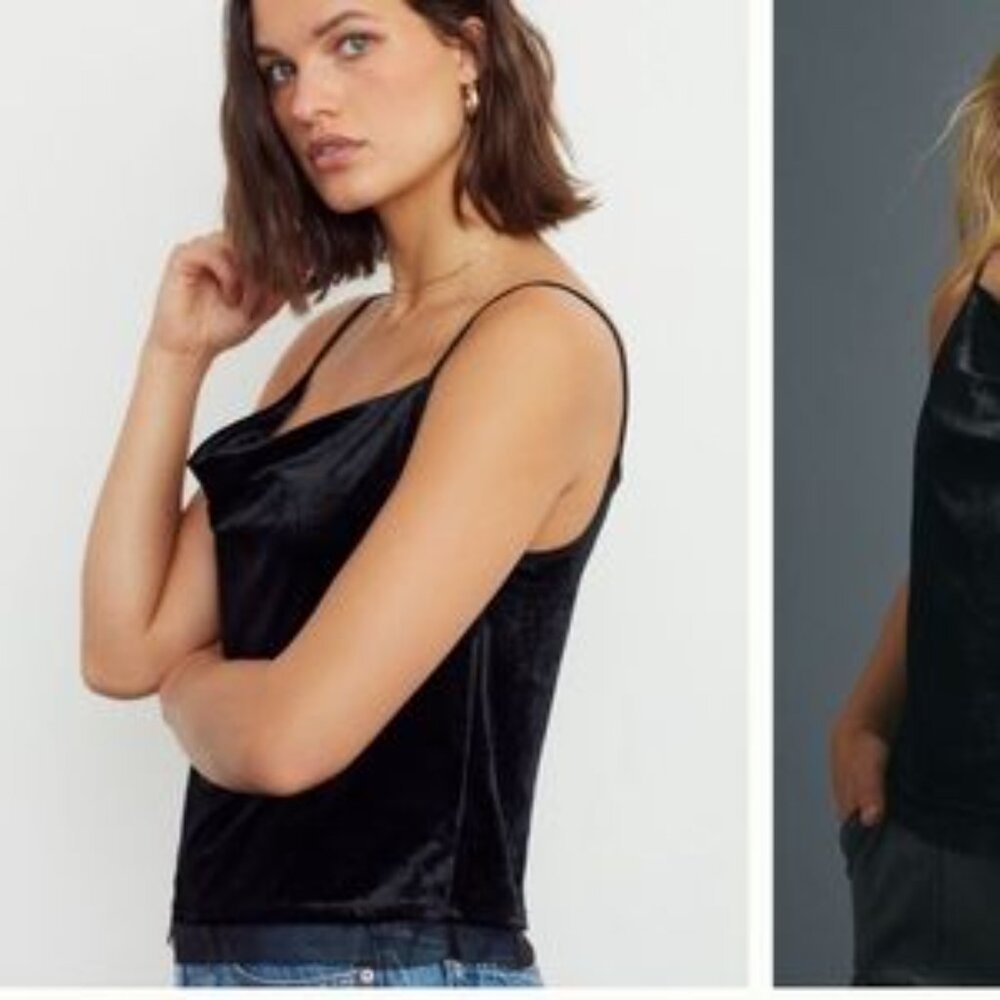 Maeve Anthropologie NWT Black Velvet Cami Top